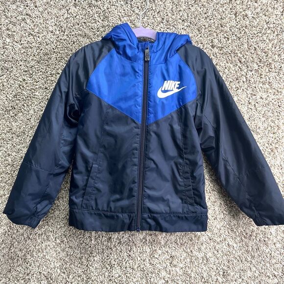 Nike Boys Jacket 4T Navy Blue with Hood - Picture 1 of 6